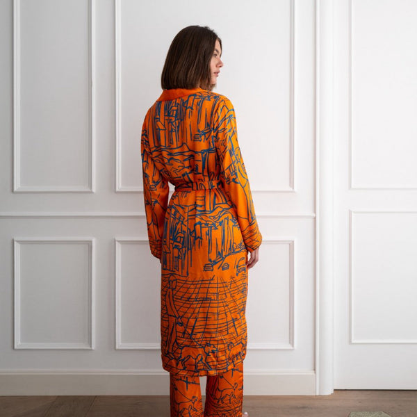 Kimono DOGLOVER - orange-blau - M/L