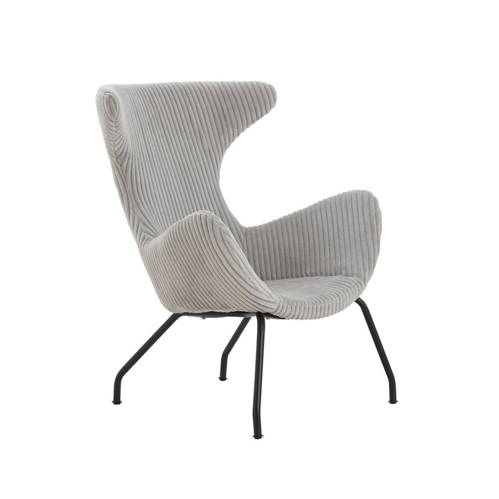 Sessel TERJE - Relaxsessel mit Armlehnen - Cord Textrur Grau