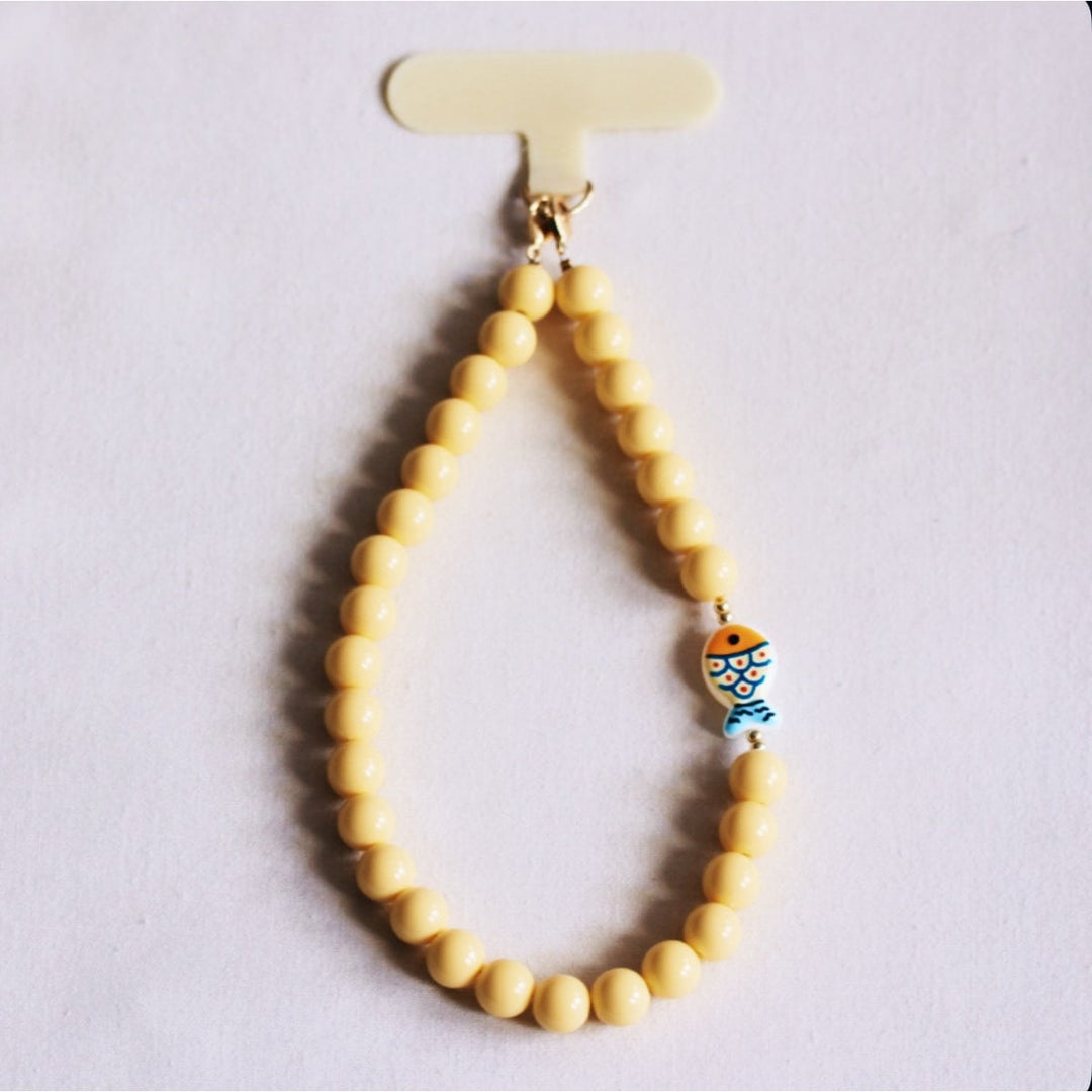 Handyband - Charm FISH - Perlenkette Gelb