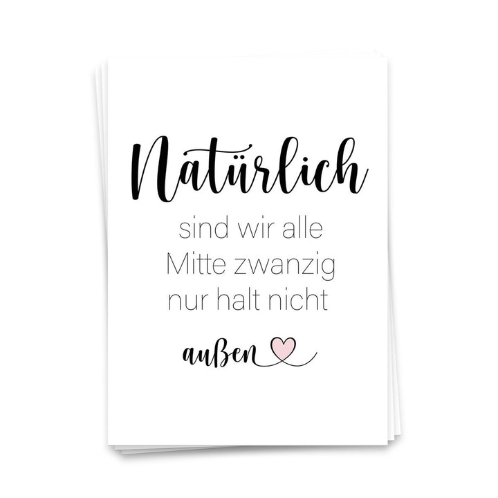 Natürlich sind wir alle Mitte... - Postkarte 1514