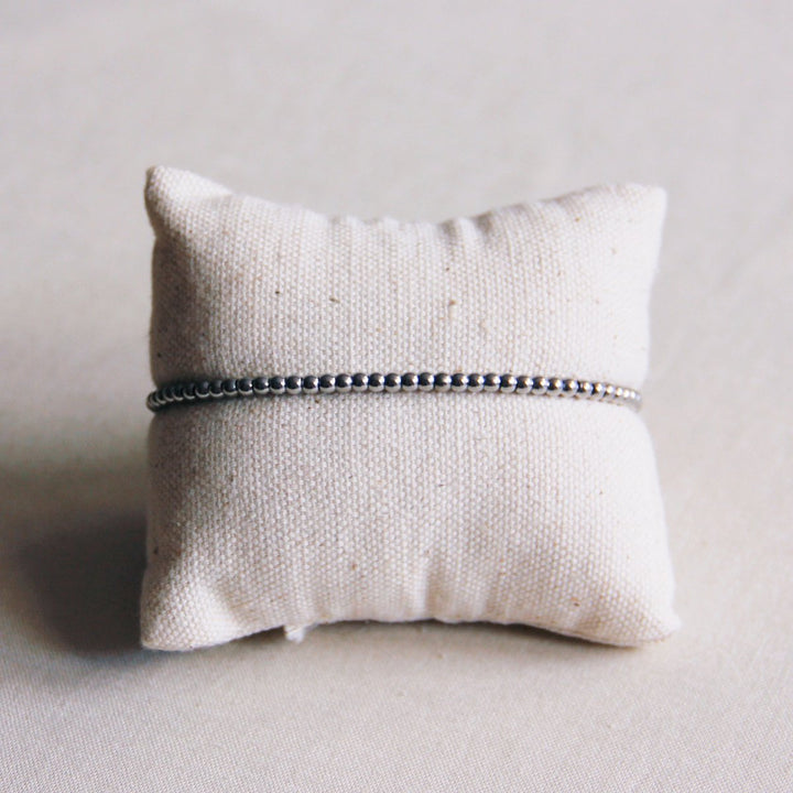 Armband - Steel Beads 3mm - Silber