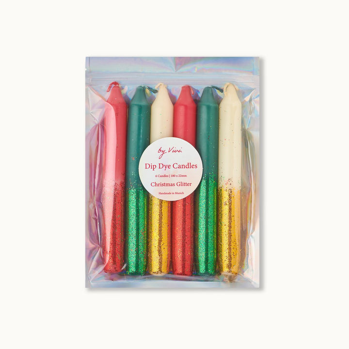 Dip Dye Kerzen Set: GLITTER CHRISTMAS EDITION