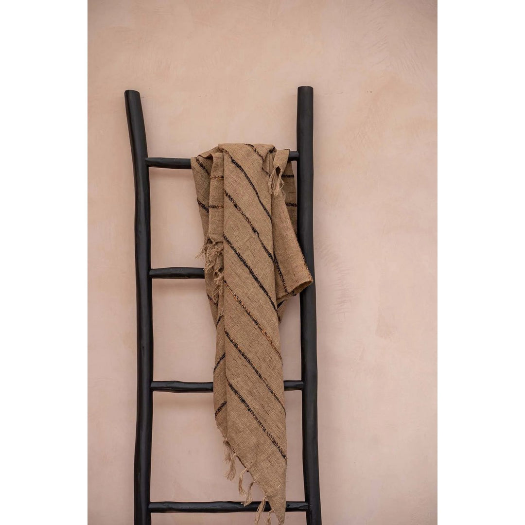 TULUM Leiter schwarz - Handtuchhalter - Garderobe - Dekoleiter