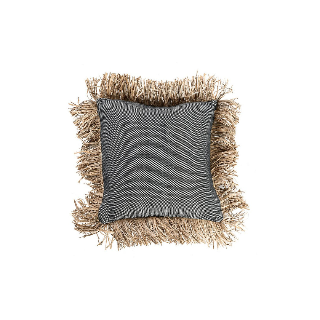 COTTON BONITA Kissenbezug - Baumwolle mit Raffia Fransen 40x40