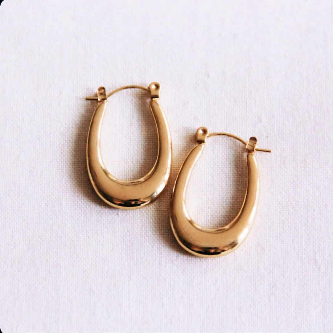 Ohrringe - BOLD Oval Creole Gold
