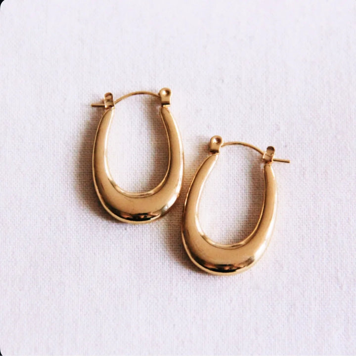 Ohrringe - BOLD Oval Creole Gold
