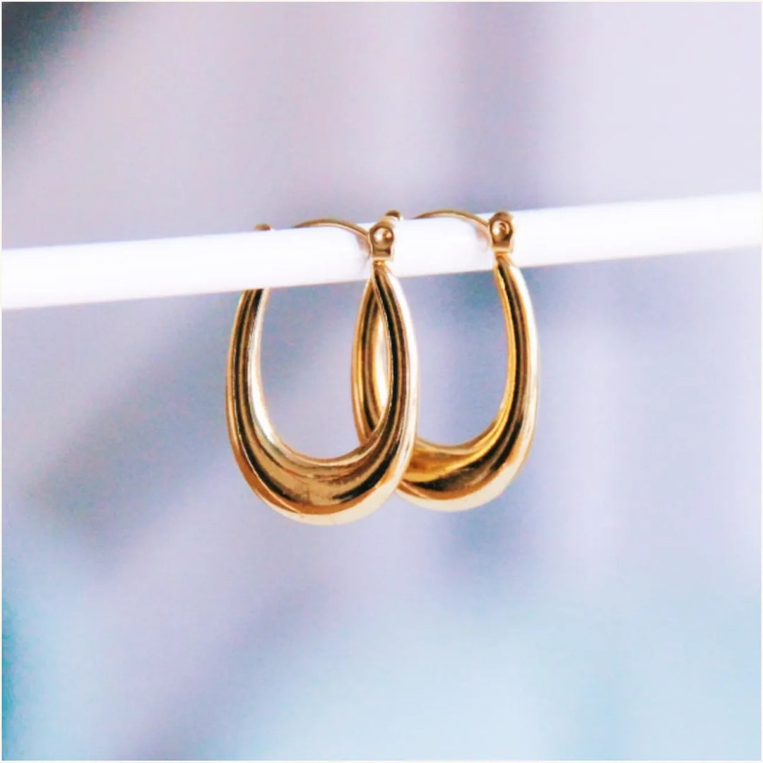 Ohrringe - BOLD Oval Creole Gold