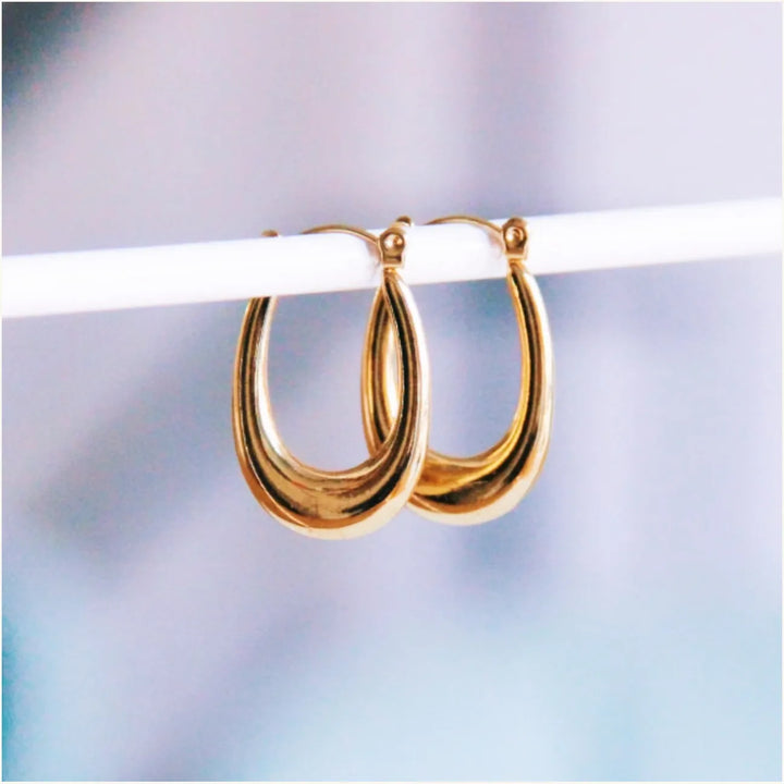 Ohrringe - BOLD Oval Creole Gold