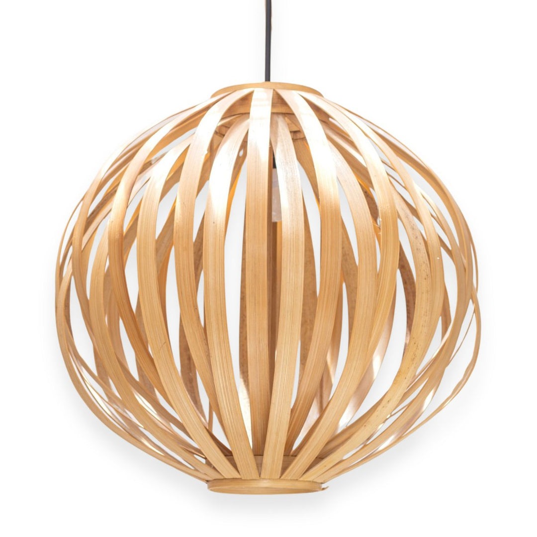 natürliche Bambuslampe UBUD - kugelförmige Deckenleuchte - Boho Hängelampe
