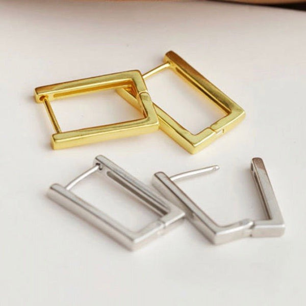 Hoop Square – Minimalistische Quadratische Creolen - Gold oder Silber