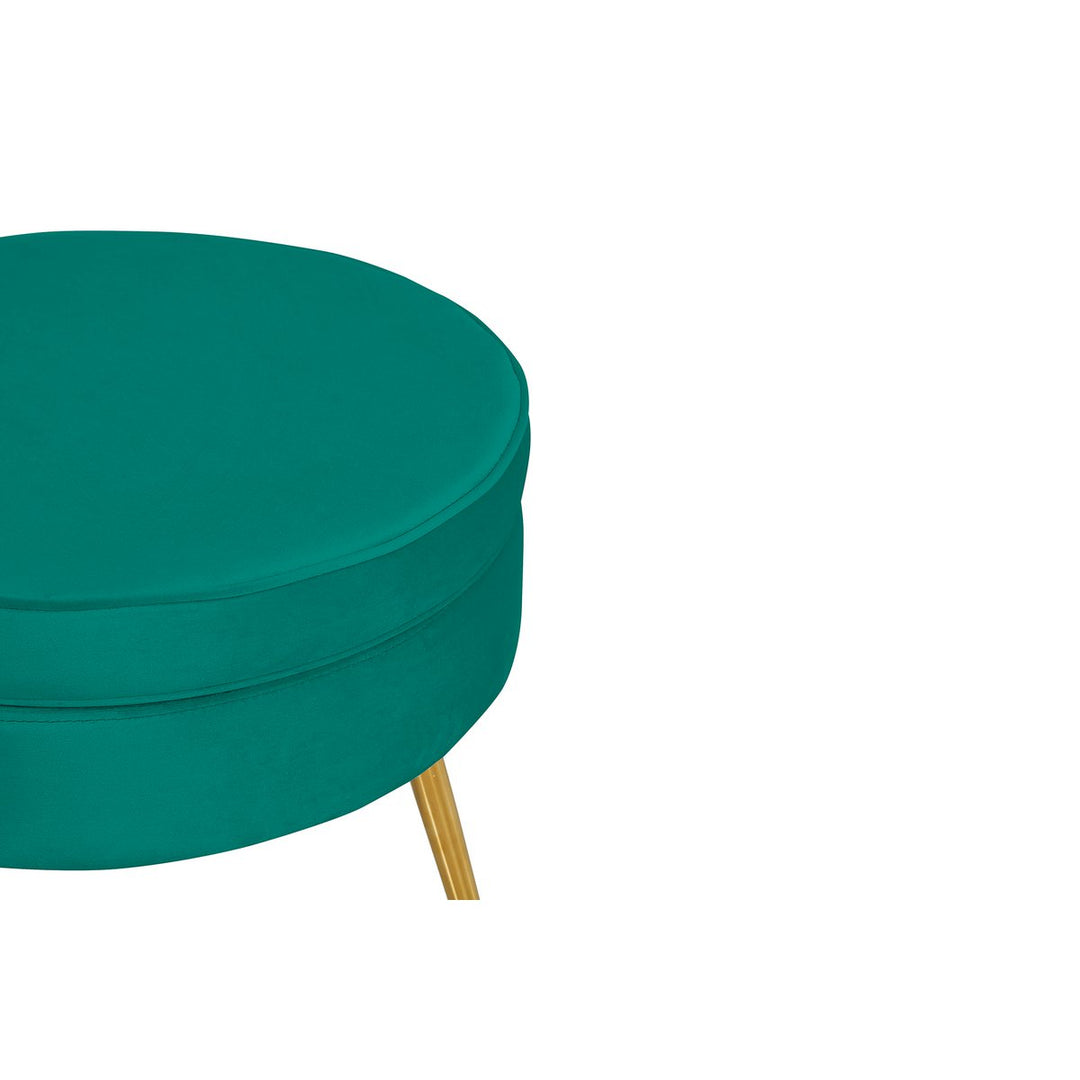 Hocker ARIELLE - Sitzpouf - Rund Samt Grün