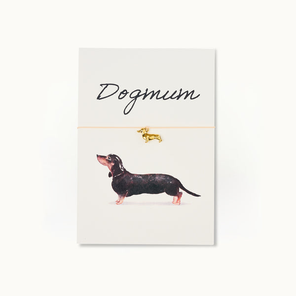 Grußkarte mit Armband: Dogmum - Dackel
