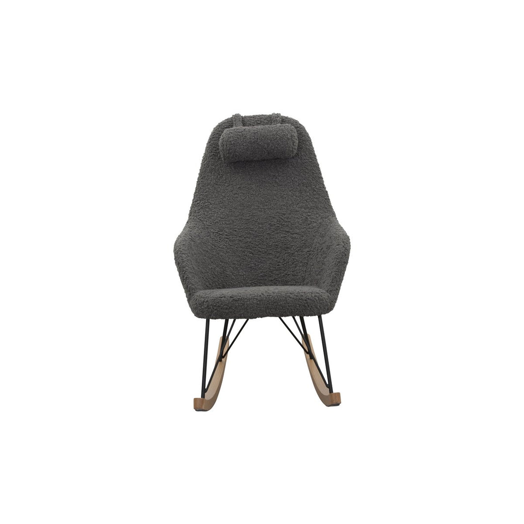 Schaukelstuhl LAYBACK - Relaxsessel mit Armlehnen - Teddyfell Grau