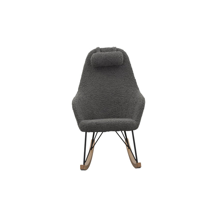 Schaukelstuhl LAYBACK - Relaxsessel mit Armlehnen - Teddyfell Grau