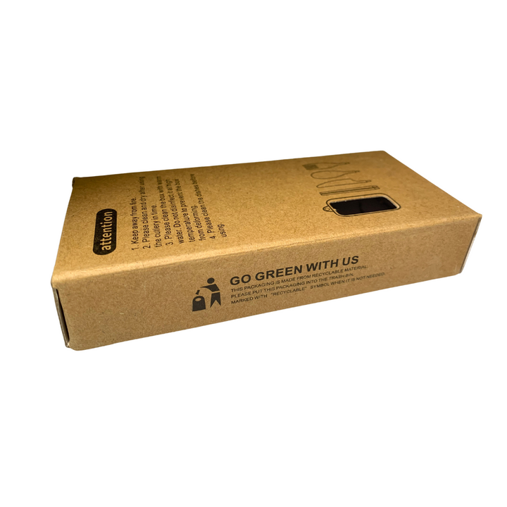 Biobasiertes Besteckset, faltbar – Orange – 4er Set