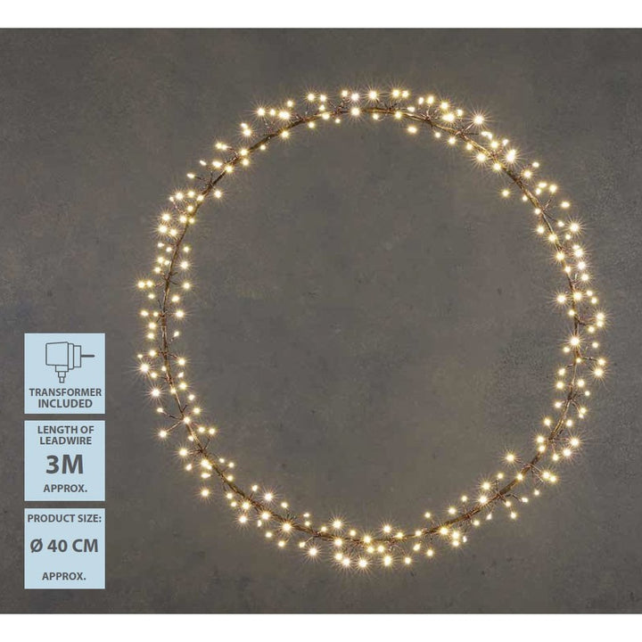 Lichterkranz mit warmweißer LED-Beleuchtung – Ø40 cm