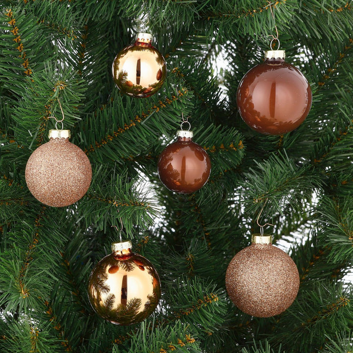Weihnachtskugeln Set - 26 Stück - Ø7 cm - Glas - Braun