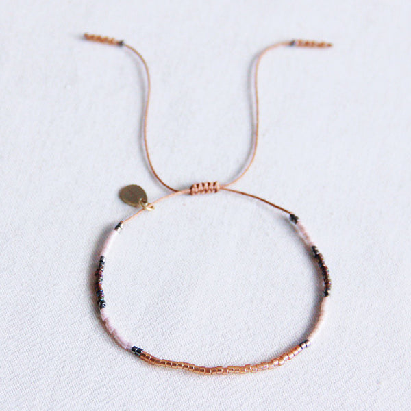 Armband - Miyuki - Colorblock Cognac/Nude