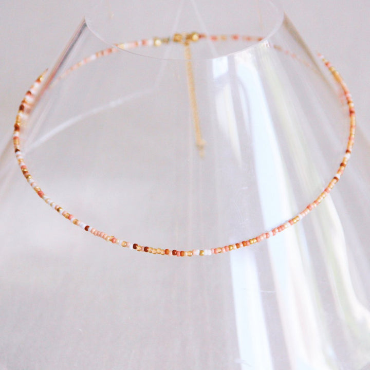 Halskette - Miyuki-Perlen - Mix Nude/Gold