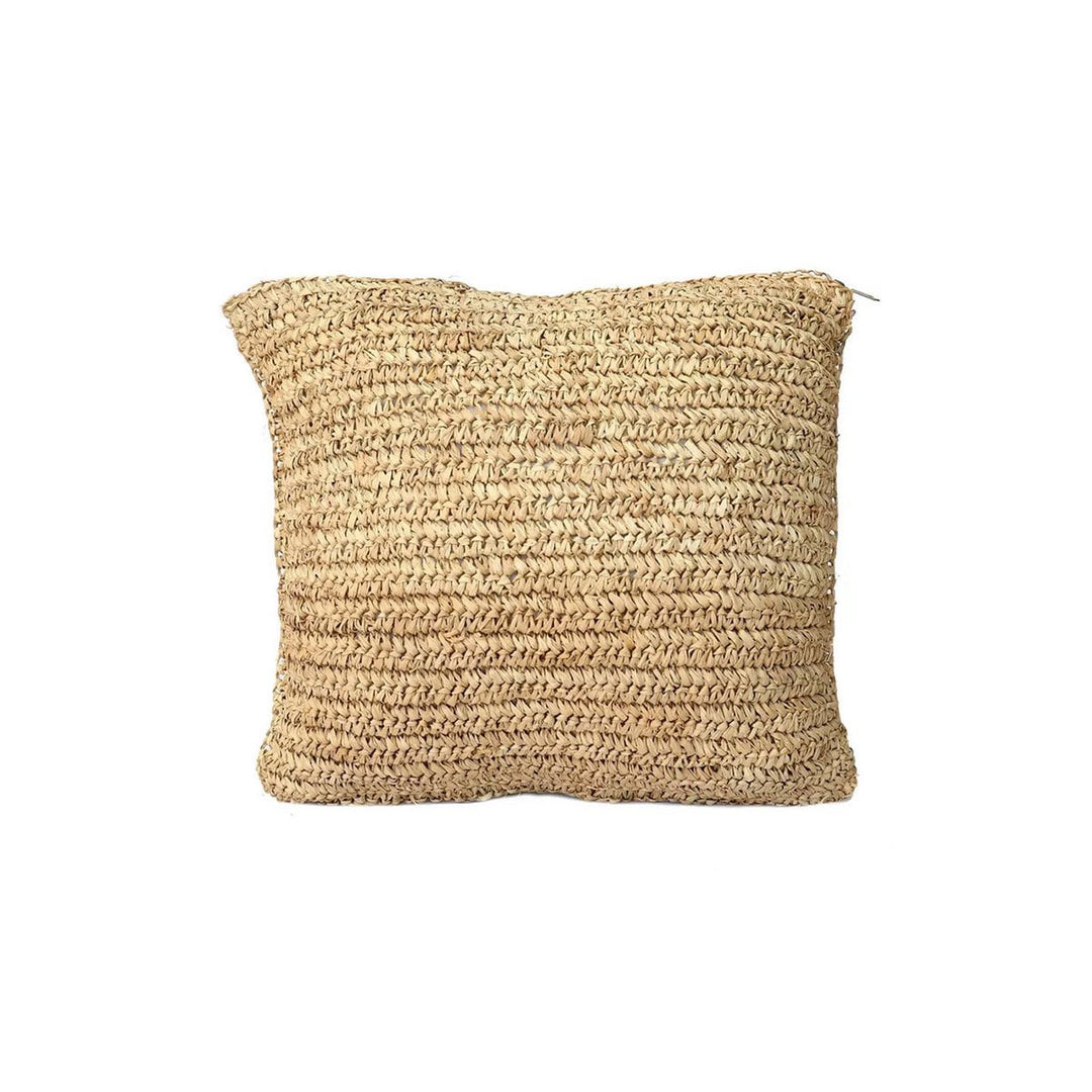 RAFFIA FLORES Kissenbezug - Bast Natur 40x40