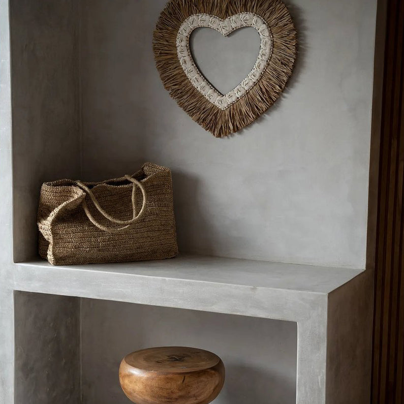 TI AMO Tasche - Shopper - große Schultertasche aus Raffia-Bast