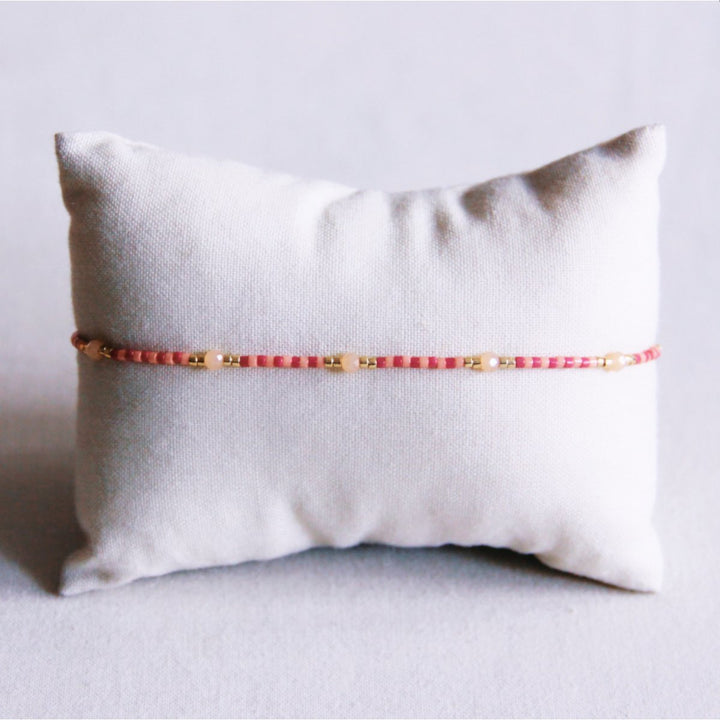 Armband - Miyuki-Perlen - Facetten Coral/Lila