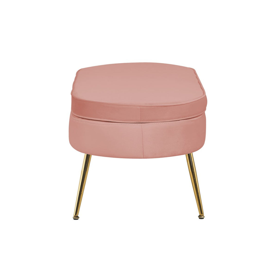 Hocker ARIELLE - Sitzbank - Oval Samt Rose