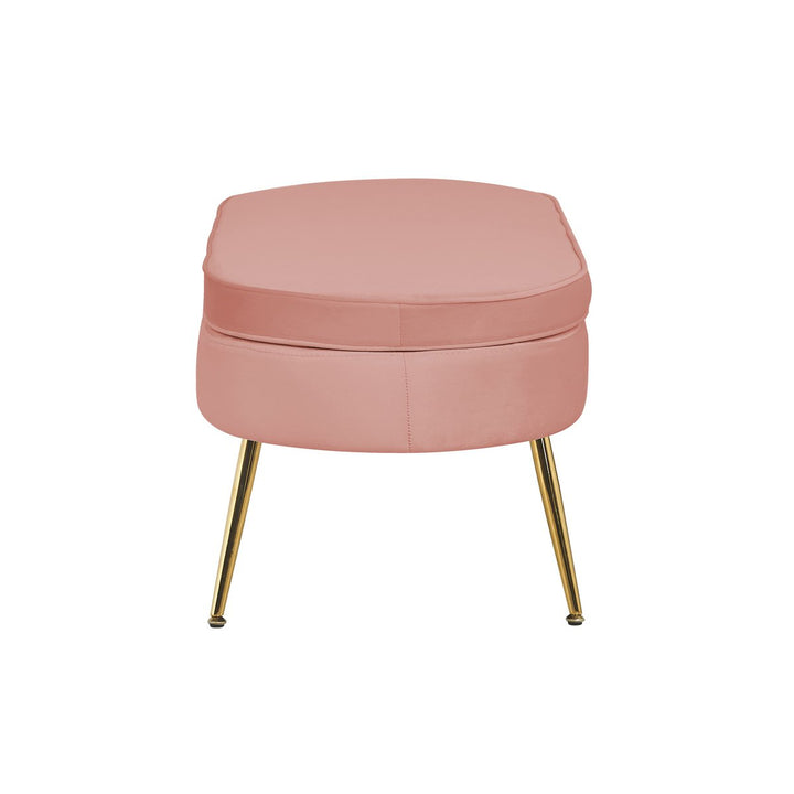 Hocker ARIELLE - Sitzbank - Oval Samt Rose