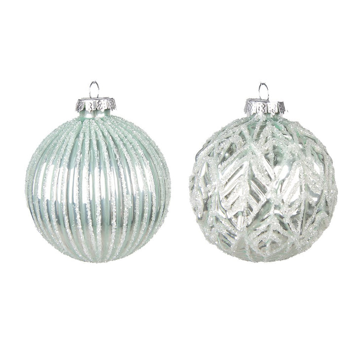 Weihnachtskugeln Ø 8x8 cm / Glas / 2er-Set
