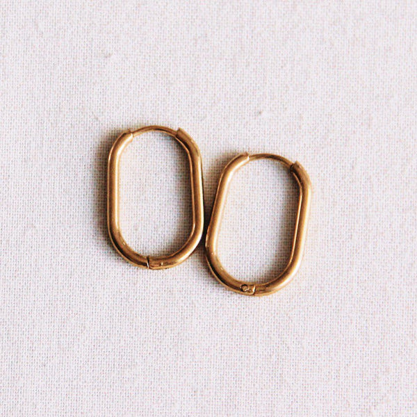 Ohrringe - BASIC 21 - Ovale Creole Gold