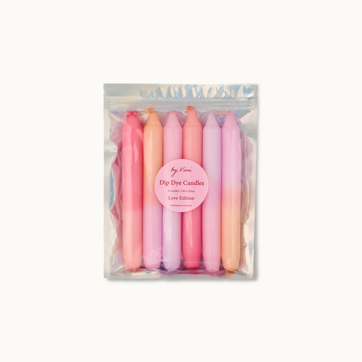 Dip Dye Kerzen 6er-Set LOVE EDITION