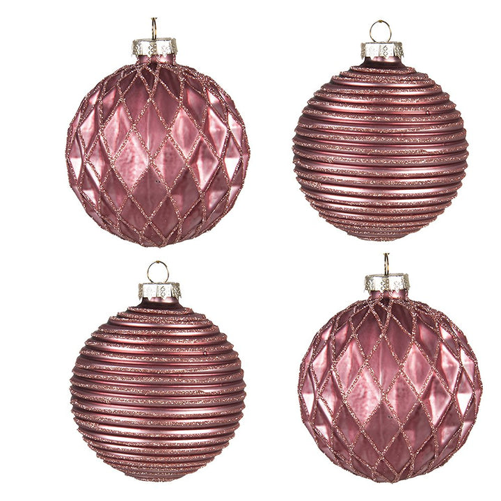 Weihnachtskugeln Ø 8x8 cm / Glas / 4er-Set