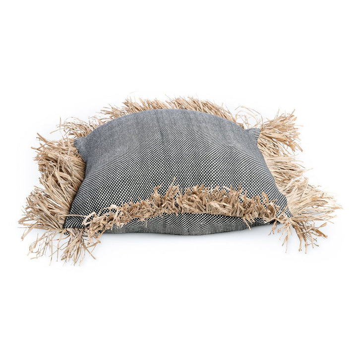 COTTON BONITA Kissenbezug - Baumwolle mit Raffia Fransen 40x40