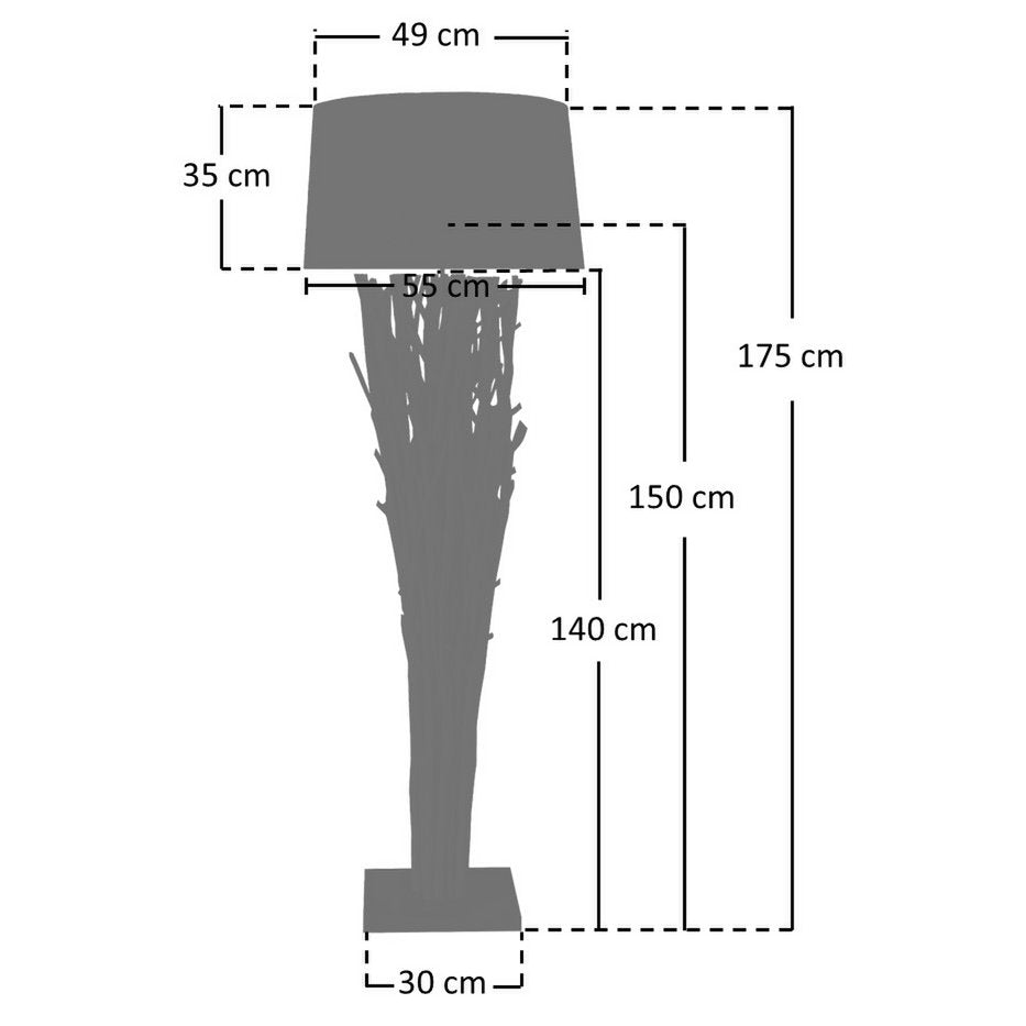 Stehleuchte EAVAN - Deko Lampe - Leinen/Treibholz Natur 175cm