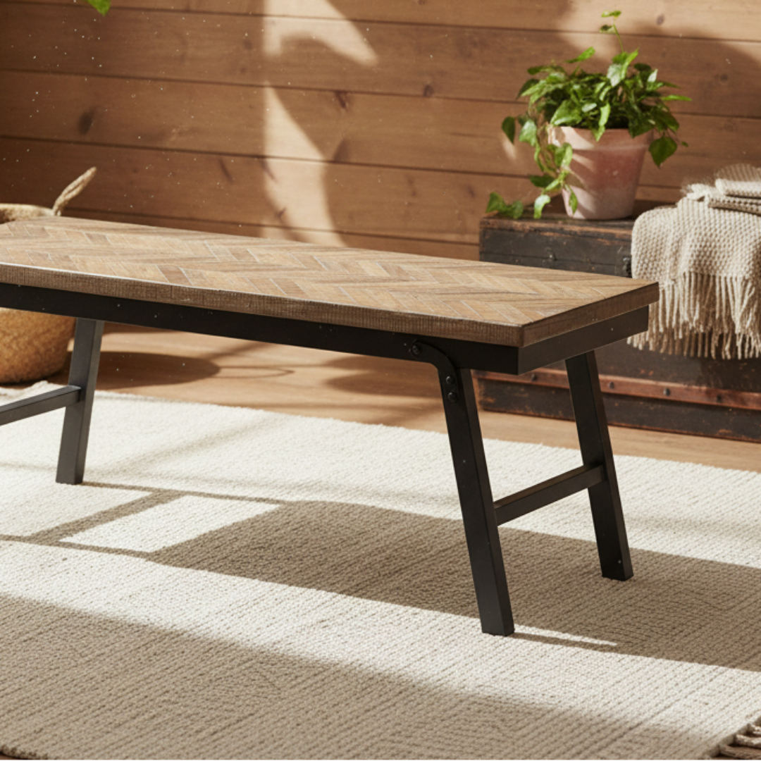 HERRINGBONE Holzbank 110cm