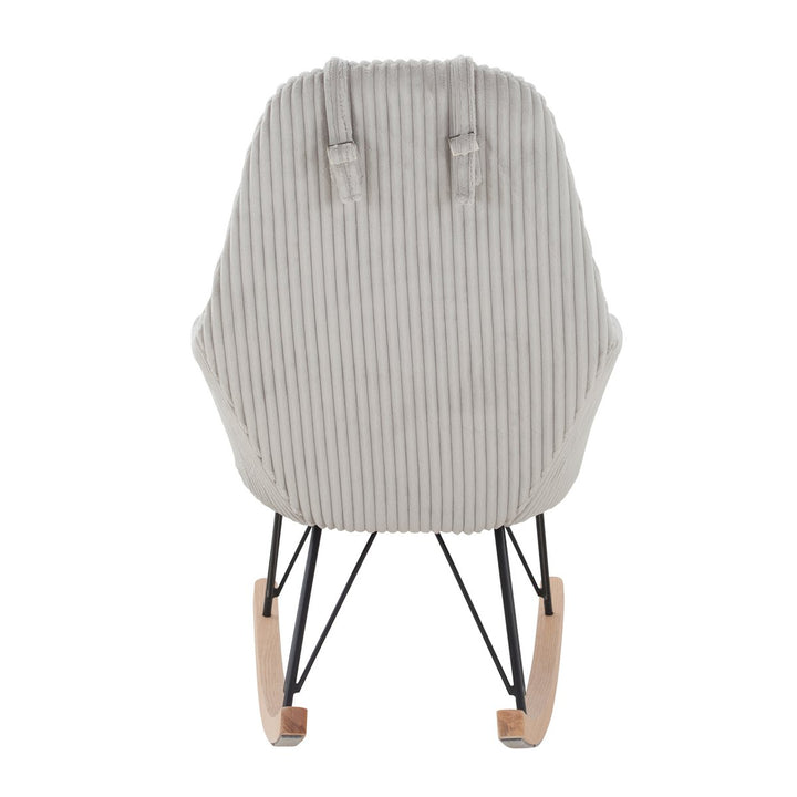 Schaukelstuhl OLAN - Relaxsessel mit Armlehnen - Cord Textur Grau