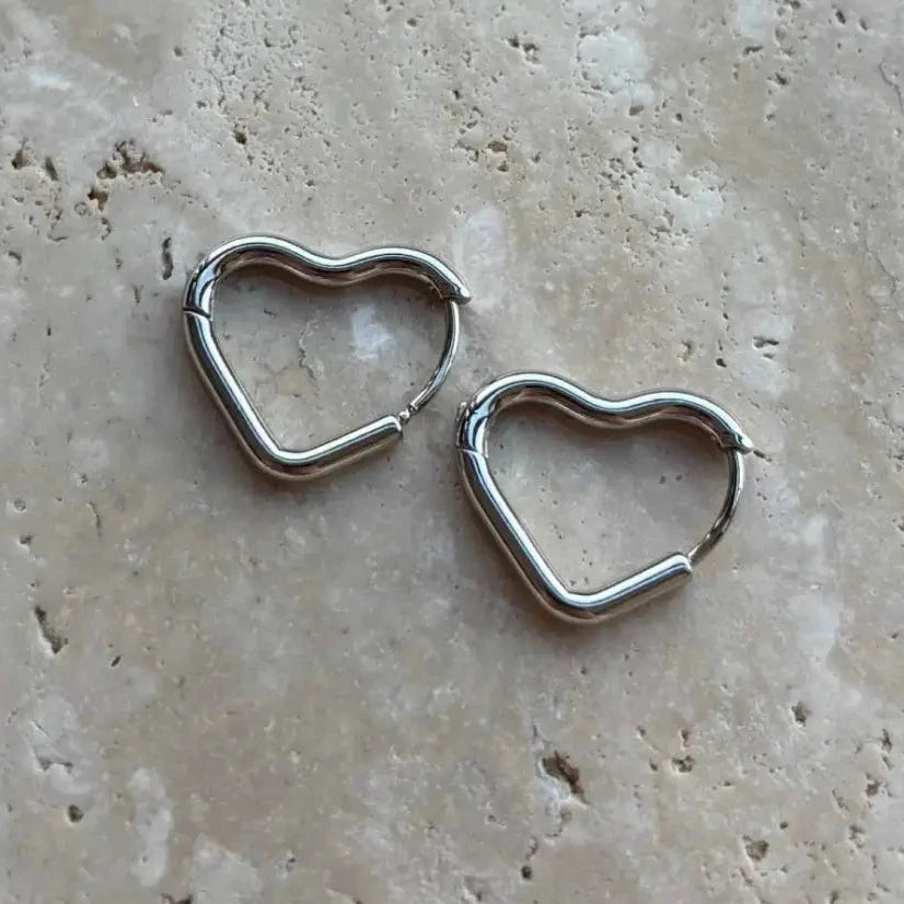 Ohrringe - Ohrstecker - Creolen Herz - Silber