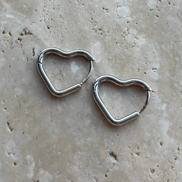 Ohrringe - Ohrstecker - Creolen Herz - Silber