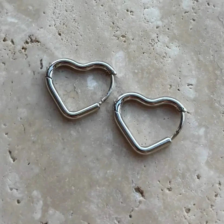 Ohrringe - Ohrstecker - Creolen Herz - Silber