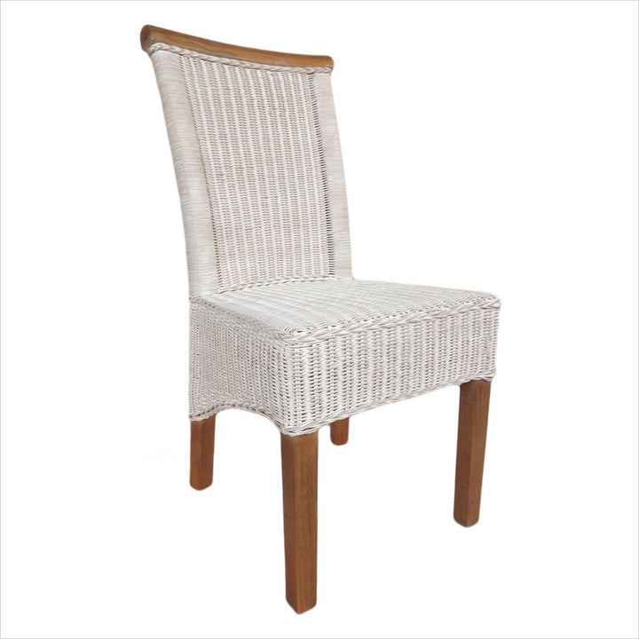 Esszimmer Stuhl PERTH - Korbstuhl - Rattan - Weiß