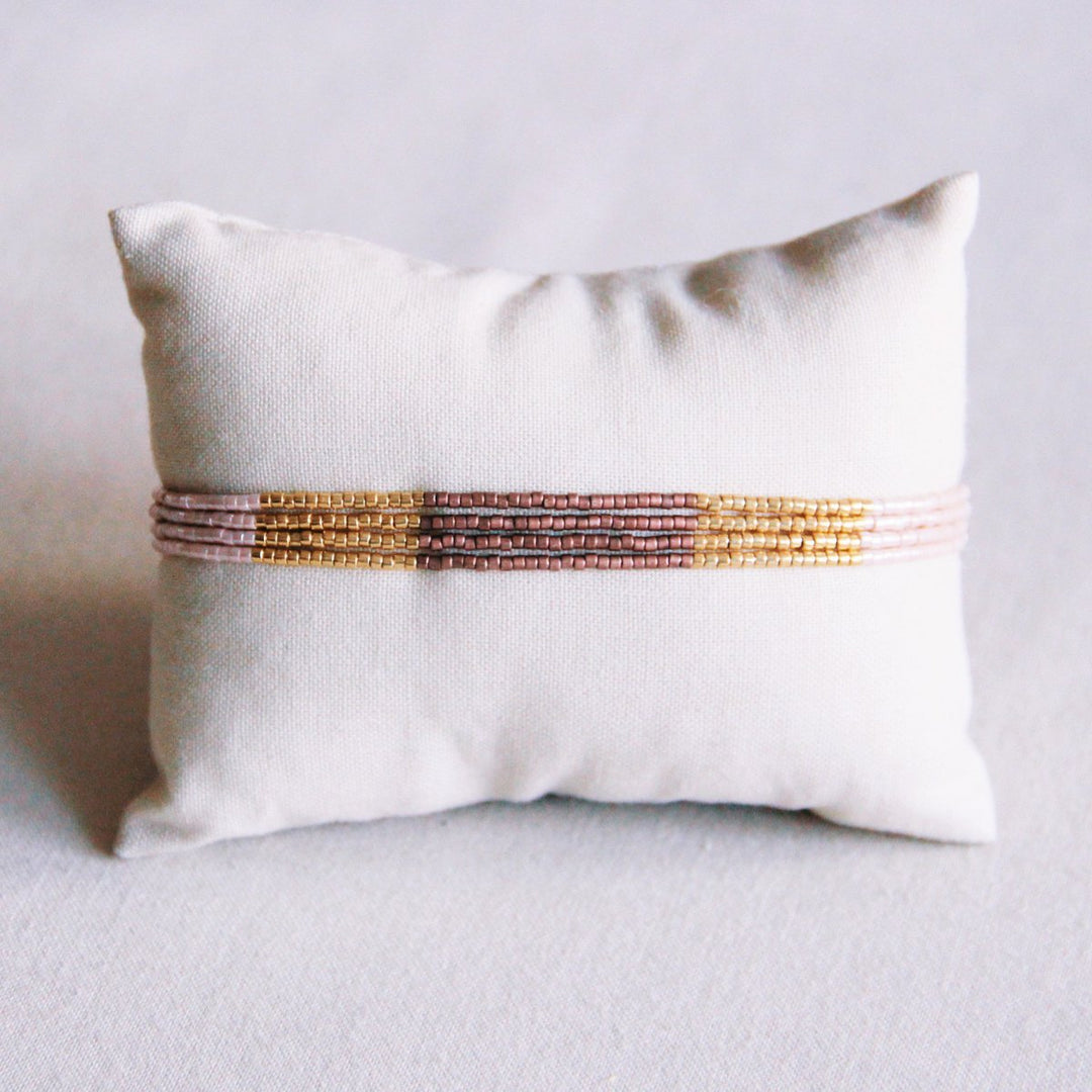 Armband - Miyuki-Perlen - Nude/Taupe/Gold