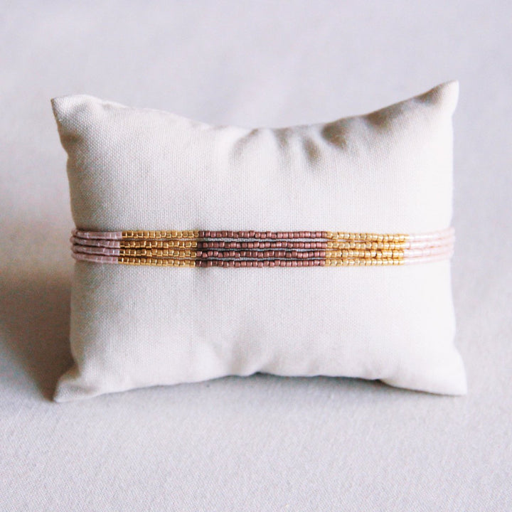 Armband - Miyuki-Perlen - Nude/Taupe/Gold
