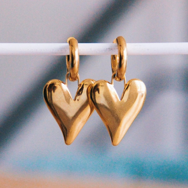 Ohrringe - Creole Gold - BOLD HEART