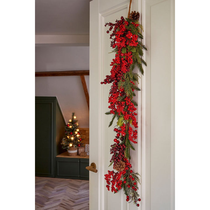 Girlande - Weihnachtsdeko hängend - Rot - L110cm