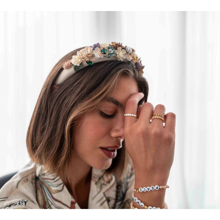 Haarkranz Blumen Haarreif CREME