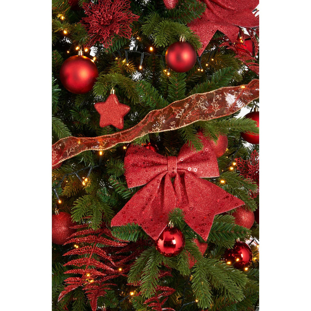 Weihnachtsbaum Dekorationsset - 100 Stück - Kuststoff - Rot