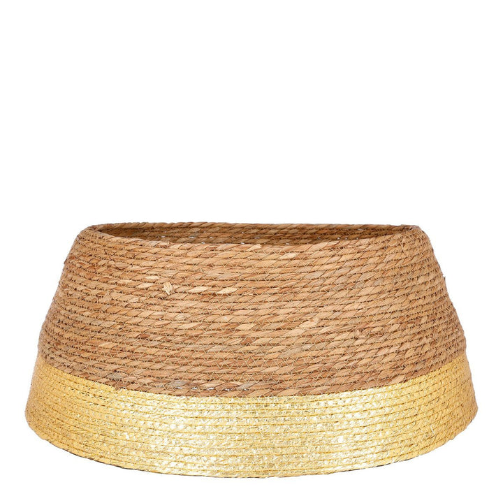 Ständerabdeckung - Weihnachtsbaum Korb - Seegras - Gold - Ø58cm