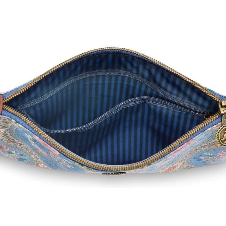 Cosmetic Flat Pouch medium CHARLY ORNAMENTO BLUE