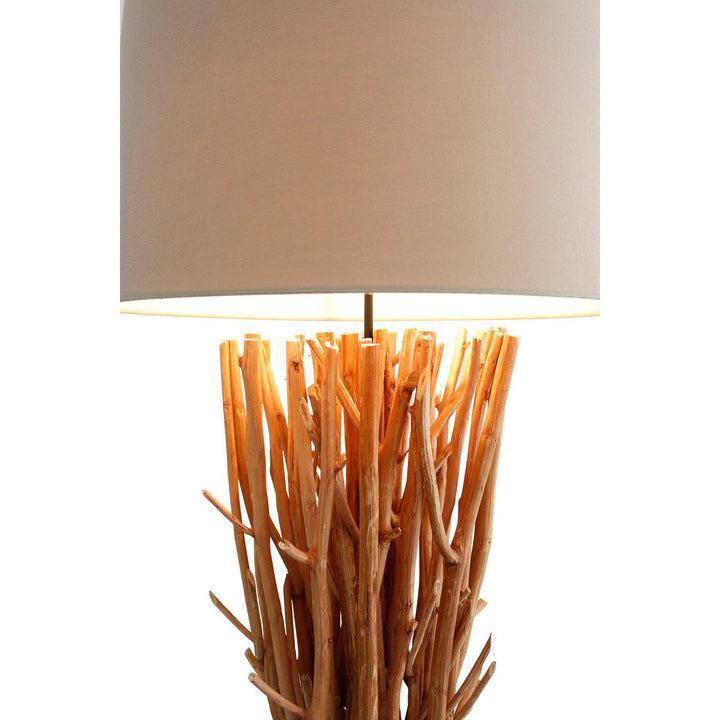 Stehleuchte EAVAN - Deko Lampe - Leinen/Treibholz Natur 175cm