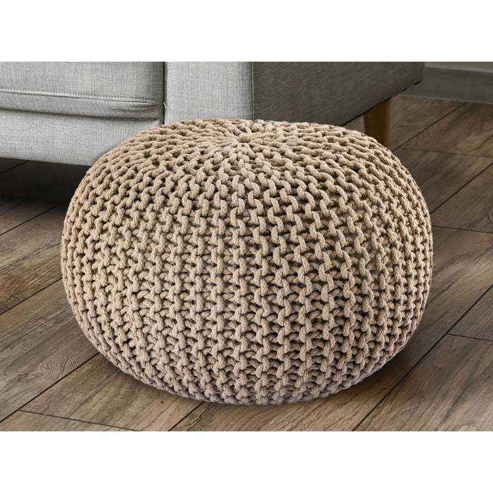 Sitzhocker - Dekohocker - Sitzpouf - Grobstrick Bodenkissen - Fußhocker - Ø55cm - div. Farben
